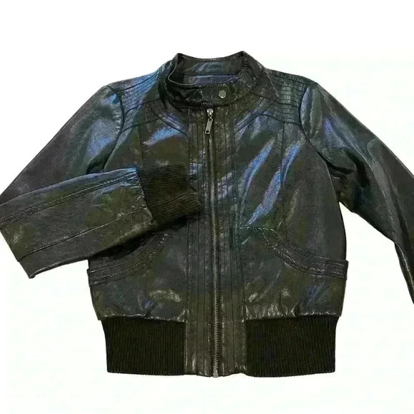 Lane Crawford Therapy Vegan Leather Bomber Jacket Black Size M‎ - Picture 1 of 9